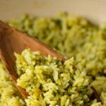 How to Make Green Coconut Rice with Tomato Onion Sambol