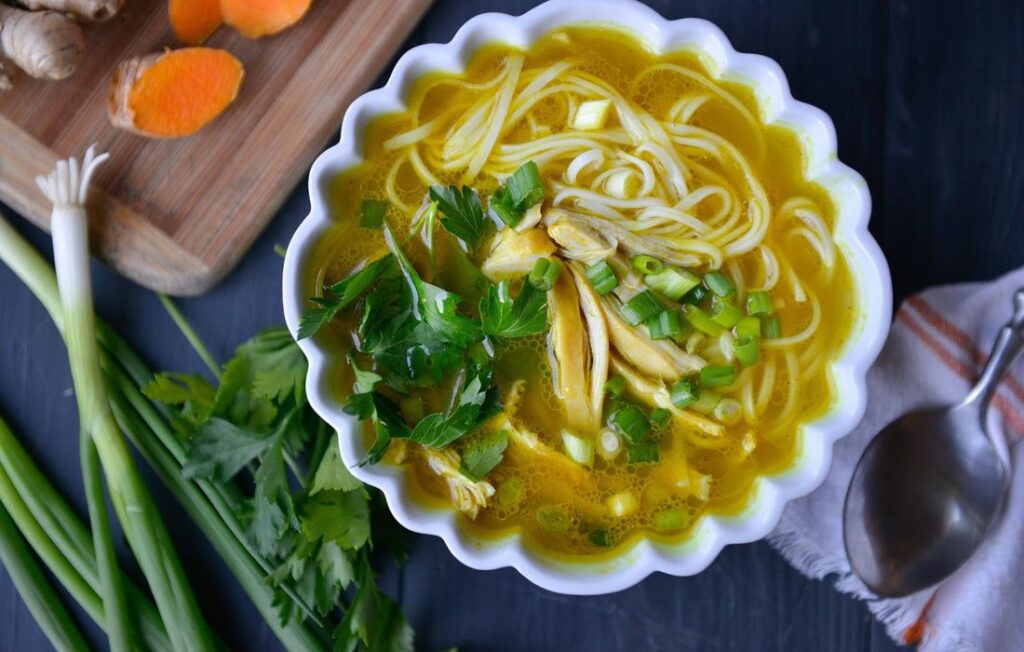 Delicious Noodles in Ginger Turmeric Broth Recipe Guide