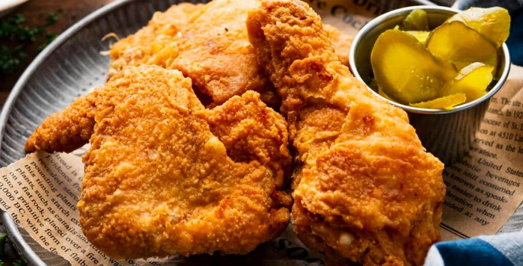 Perfectly Crispy Chicken Served with Zhoug and Jersey Royals
