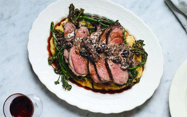 West African Spice-Crusted Lamb with Tomato Salad