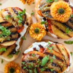 Grilled Peach Tartines with Gorgonzola and Thyme