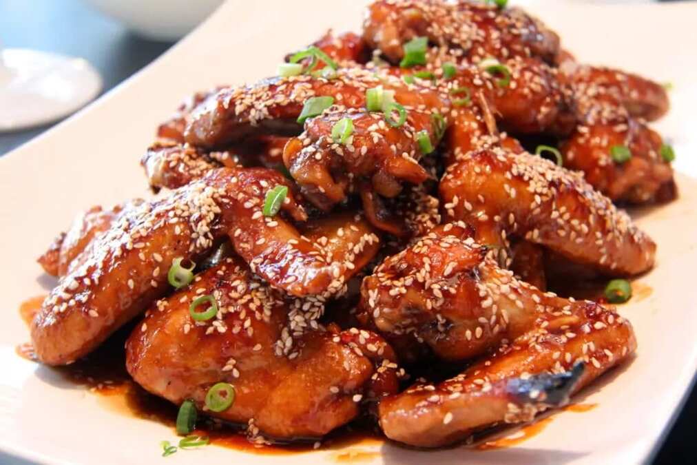 Sticky Chicken Wings Tossed in Sweet Plum Sauce