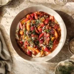 Tomato and Strawberry Salad with Sumac Feta Twist