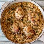 Flavorful Roast Chicken Stuffed with Tomato Rice and Herb Butter