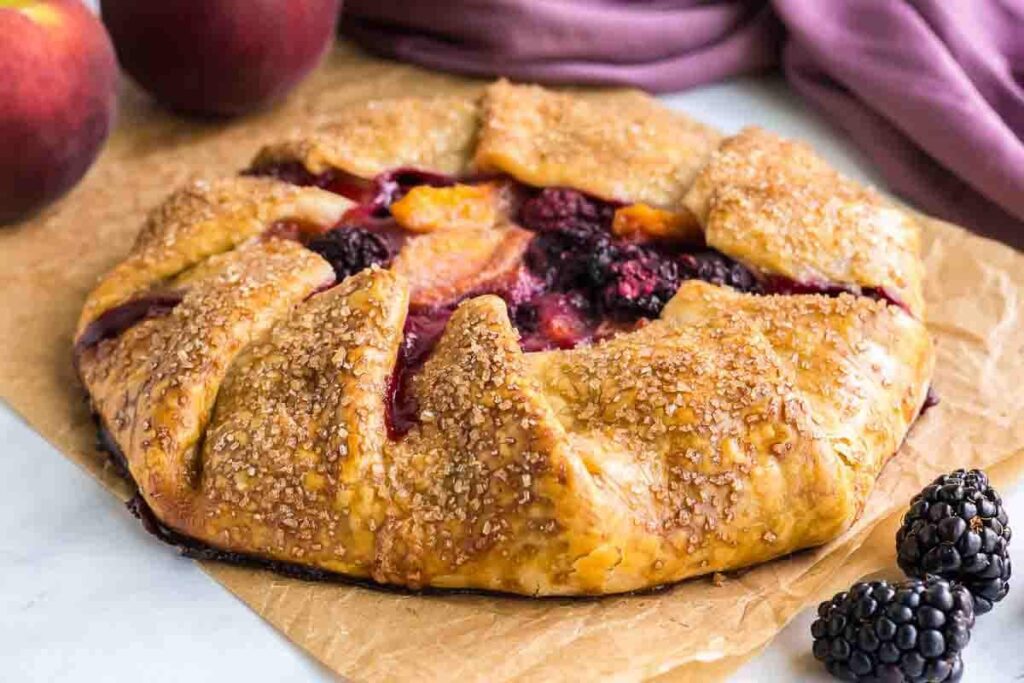 Fresh Thyme Galette with Peach, Blackberry, and Ricotta