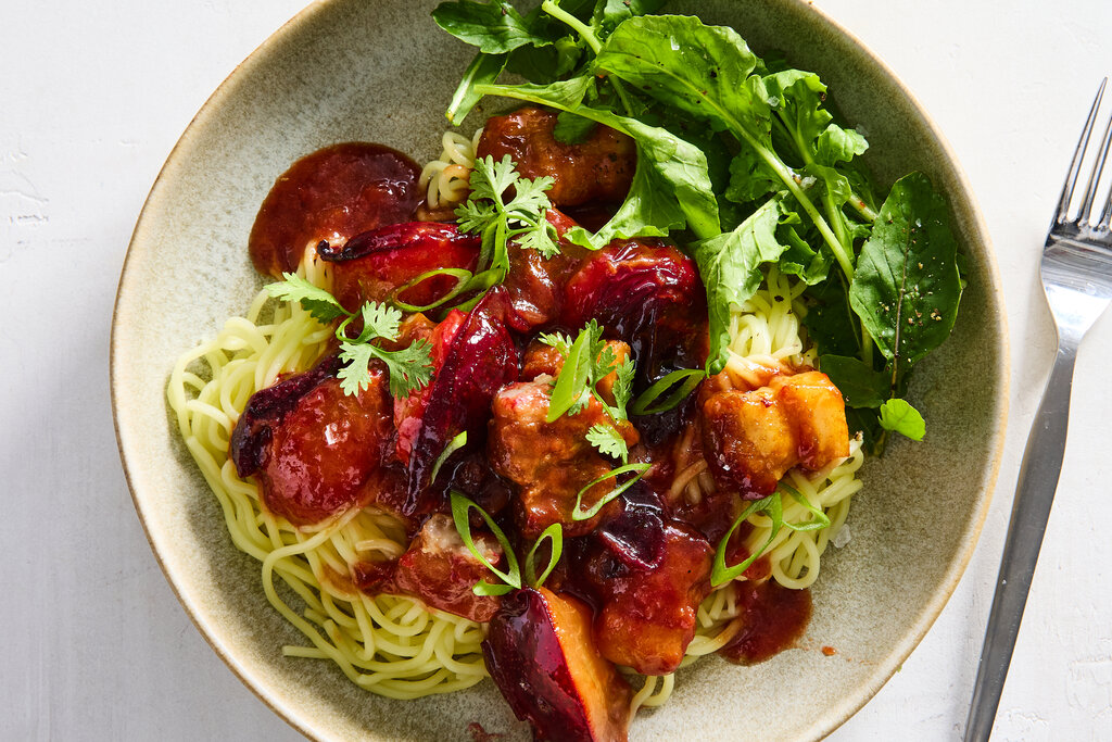 New Twist on Sour Pork Features Fresh Plums