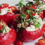 Red Peppers Stuffed with Orzo, Tuna, and Herbs Recipe