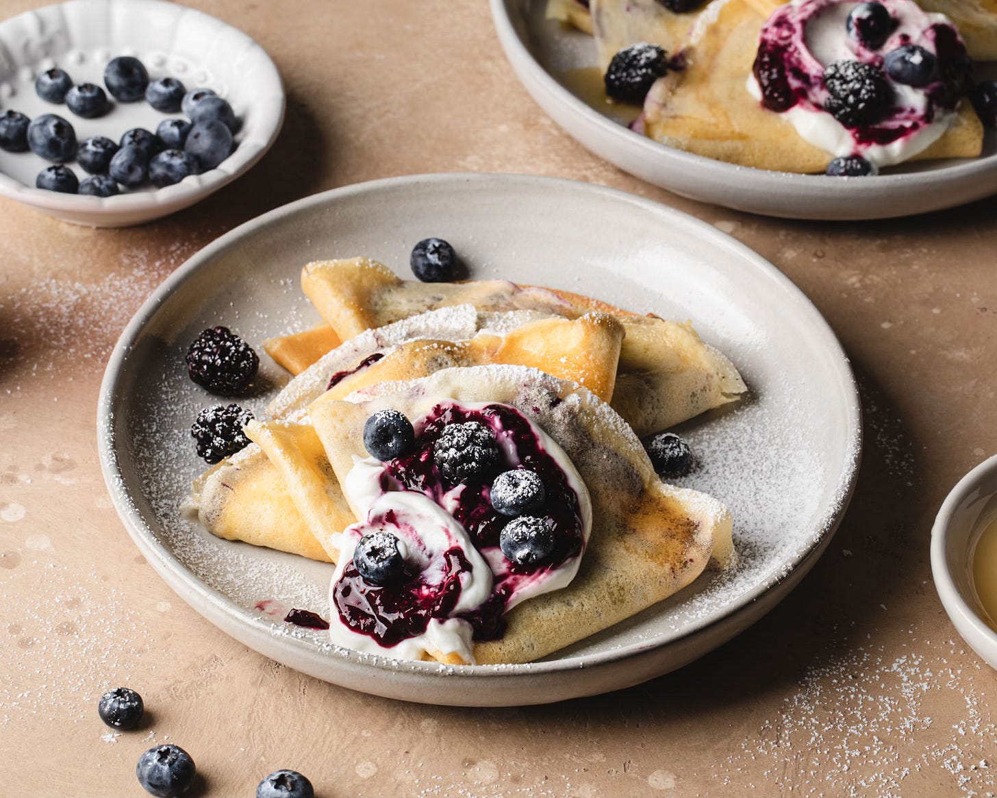 Delicious Napkin Cakes with Blackberry Cream Filling