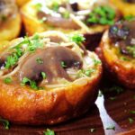 Yorkshire Pudding Stuffed with Duck Leg and Wild Mushrooms