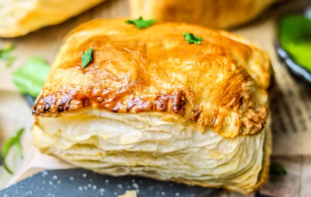 Spiced Paneer Puffs Served with Quick-Pickled Raita