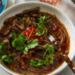 Brothy Vinegar Noodles with Mushrooms and Sesame Recipe