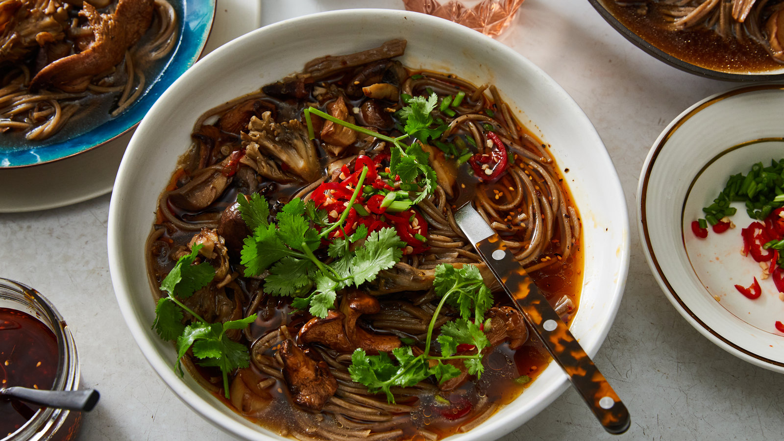 Brothy Vinegar Noodles with Mushrooms and Sesame Recipe