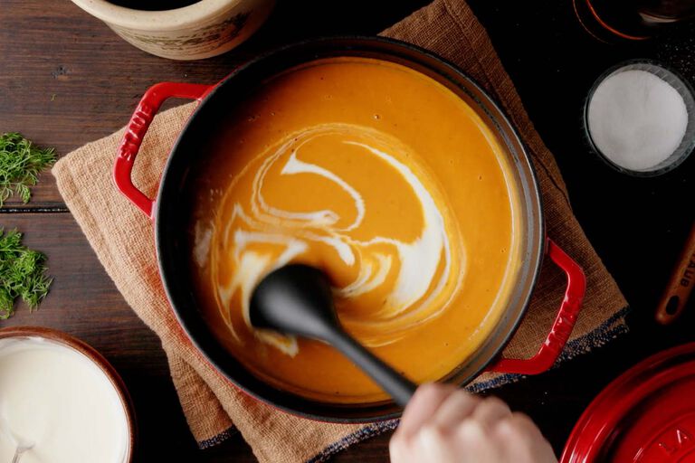 Squash Velouté Highlights Pickled Walnut and Baron Bigod