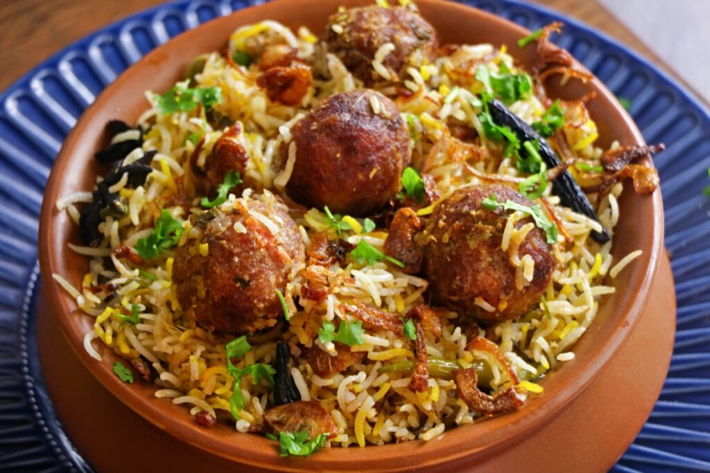 Malai kofta biryani with apple gains menu attention