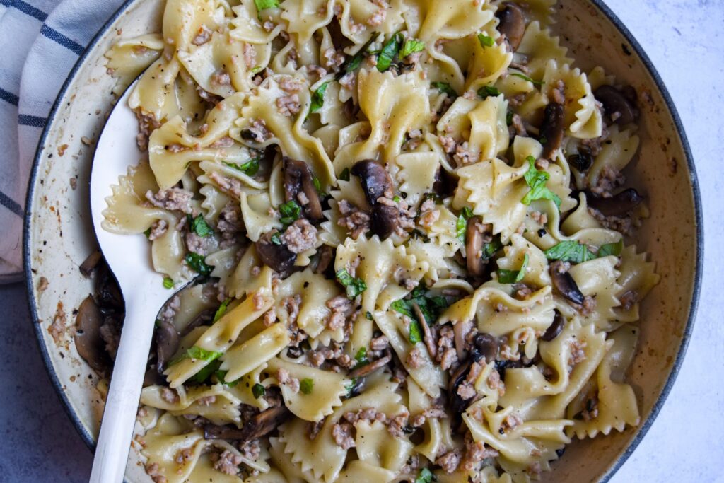 Pork and Mushroom Pasta Highlights Comfort Food Trend