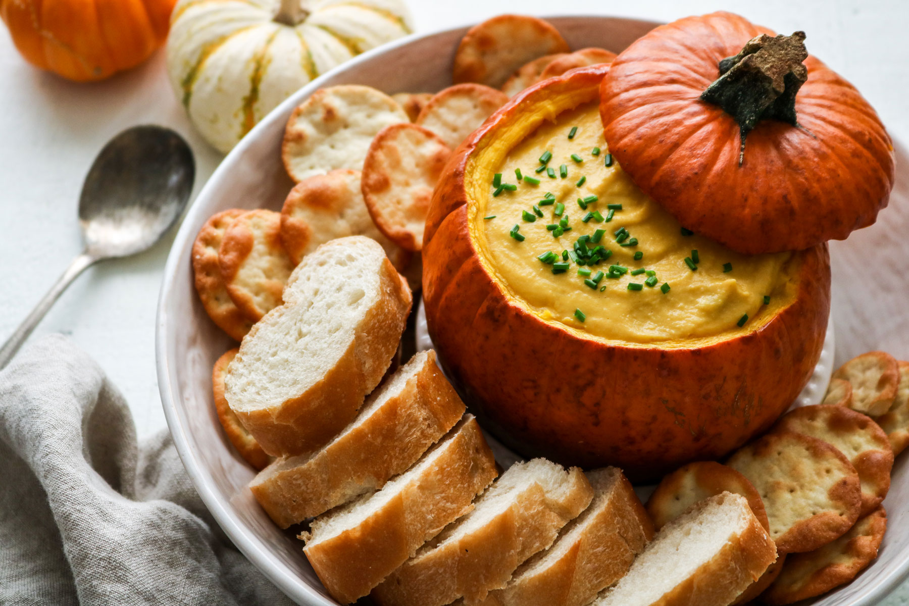 Creamy Pumpkin Fondue With Cheese and Spices