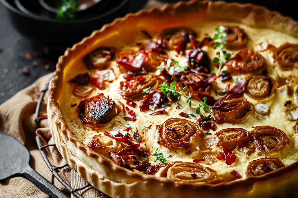 Caramelised Miso Leek Tart Pairs with Fennel Slaw