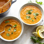 Red Lentil Soup with Dukkah Oil Highlights Flavor