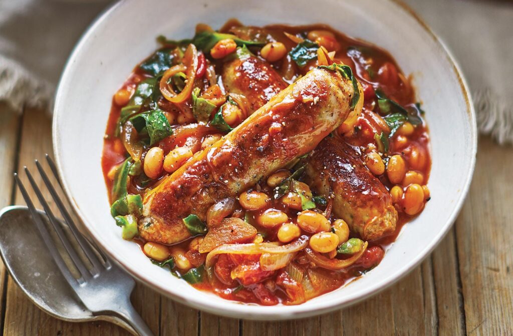 Squash and Beans Add Flavor to Sausages