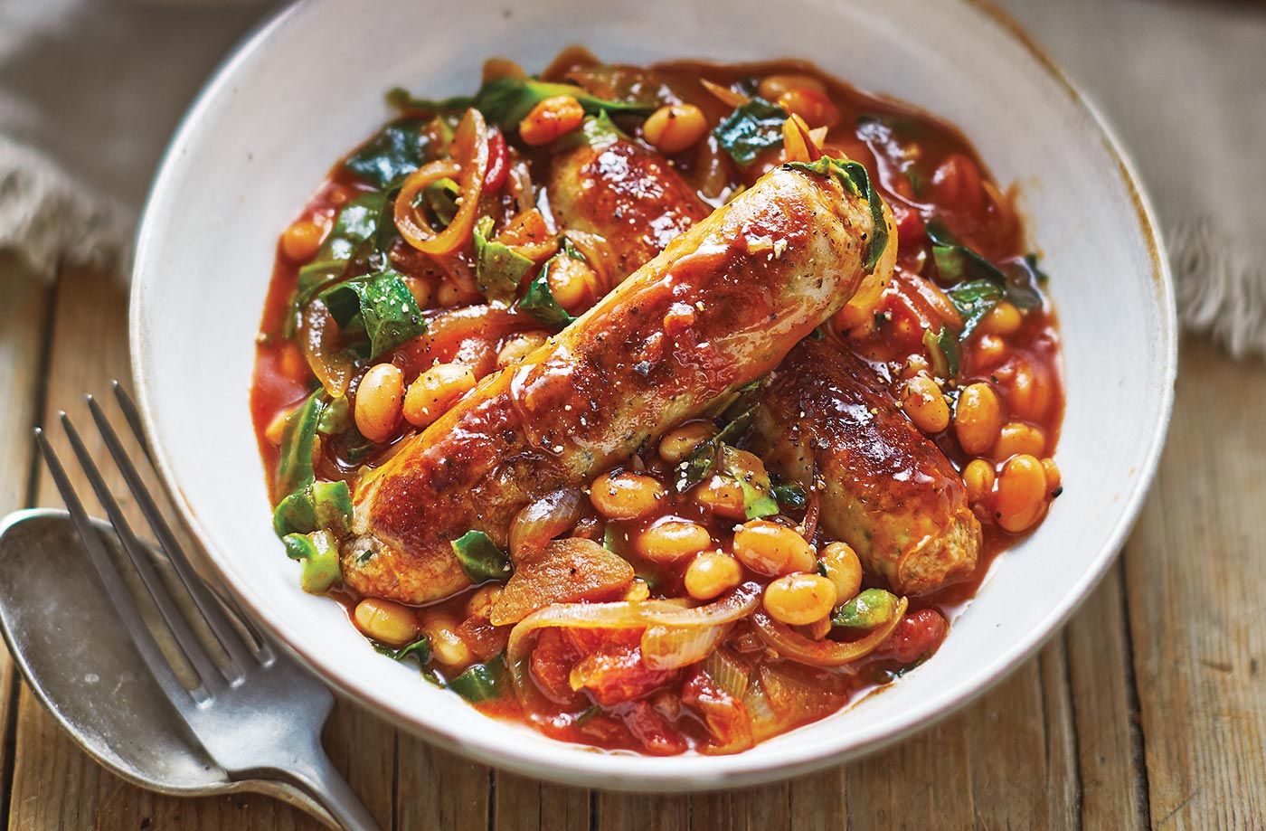 Squash and Beans Add Flavor to Sausages
