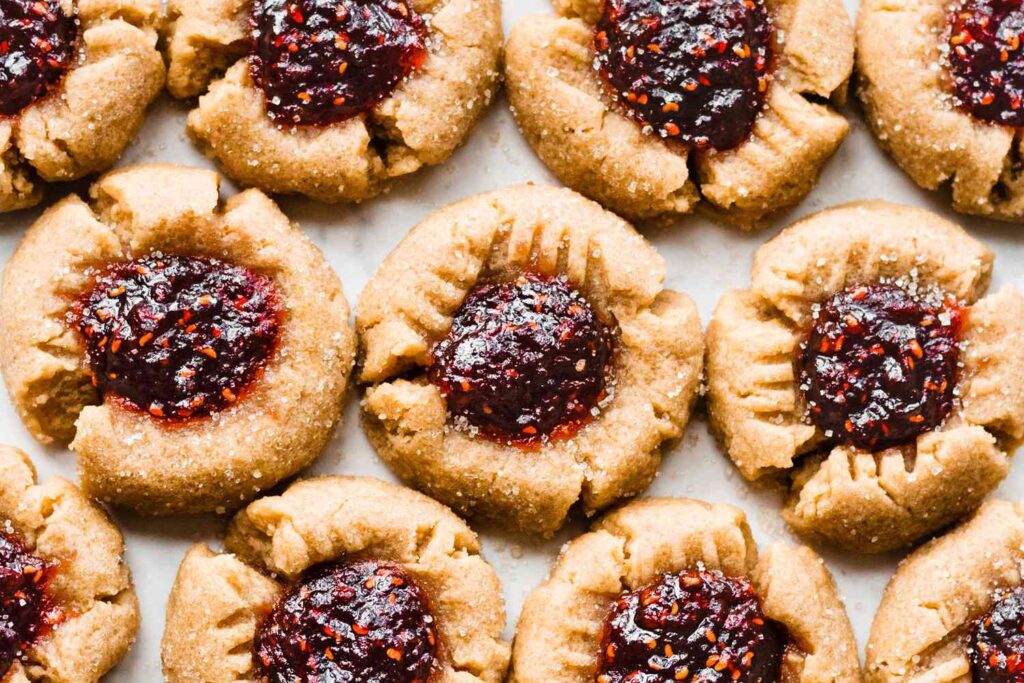 Peanut Blackcurrant Thumbprint Cookies Gain Buzz
