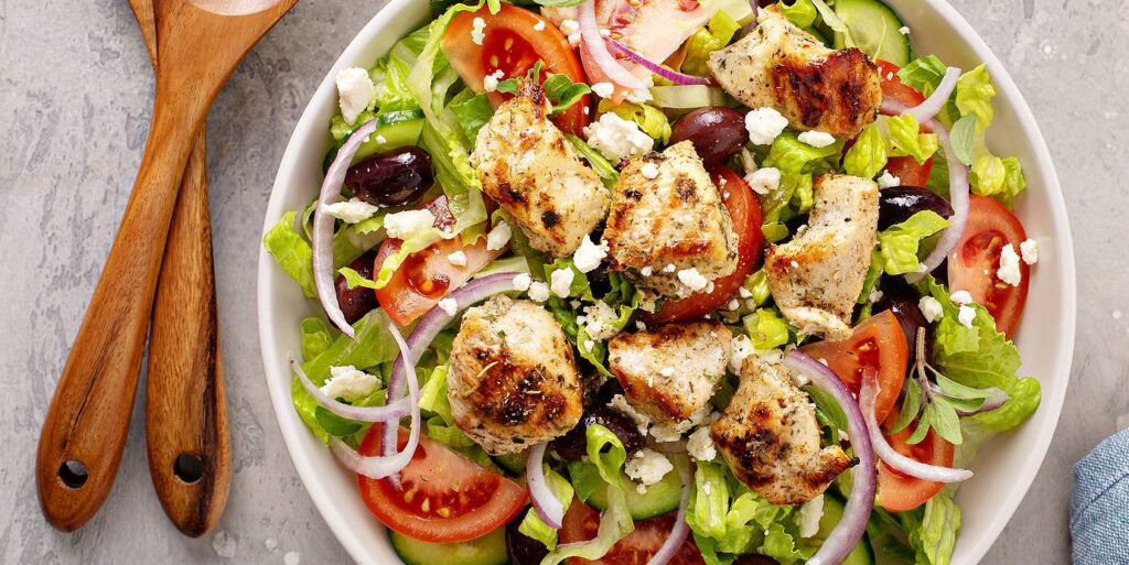 Chicken Souvlaki Salad Offers a Light Summer Meal