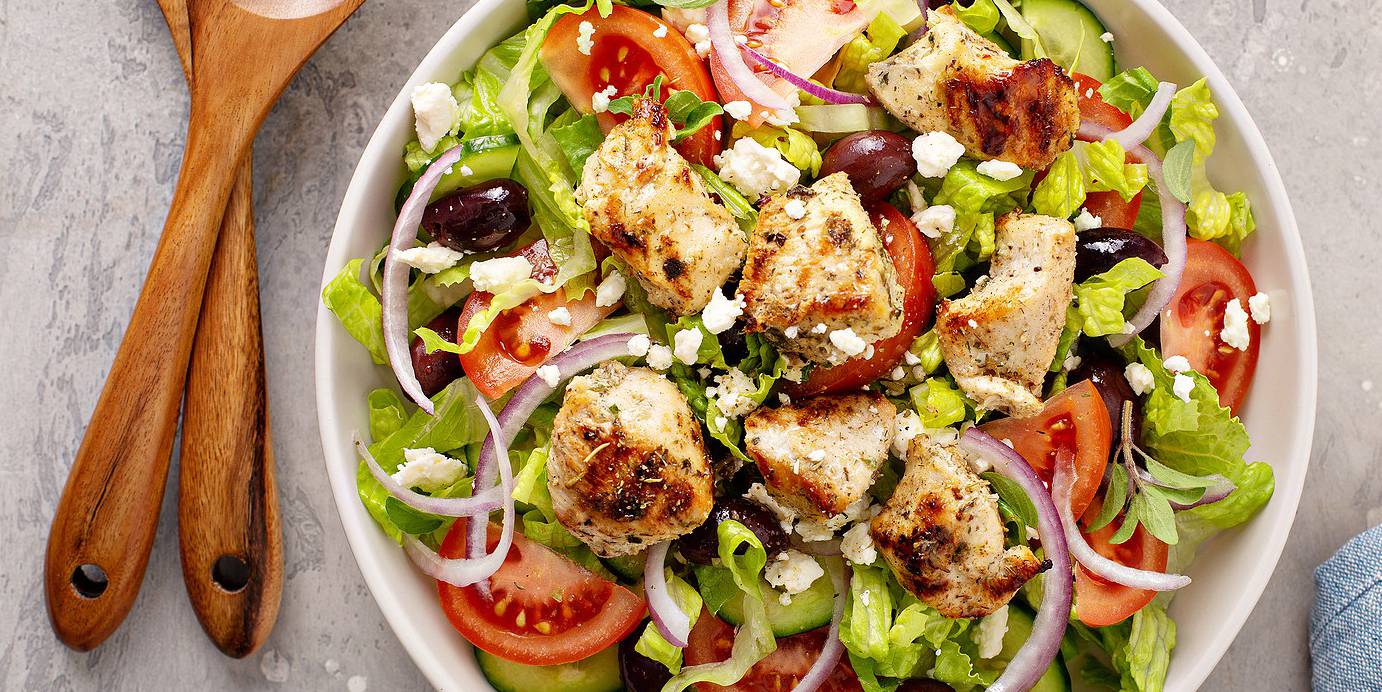 Chicken Souvlaki Salad Offers a Light Summer Meal