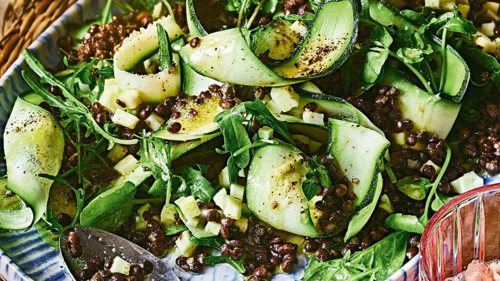 Grilled Courgette Salad Gets Pistachio Macha Twist
