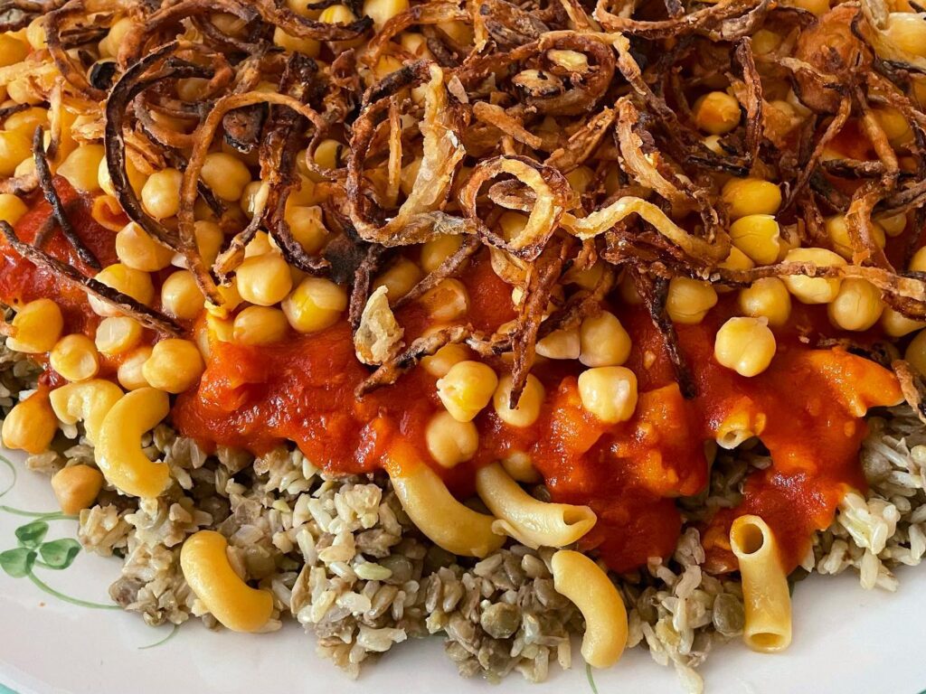 Koshari Blends Grains, Pasta and Bold Flavors