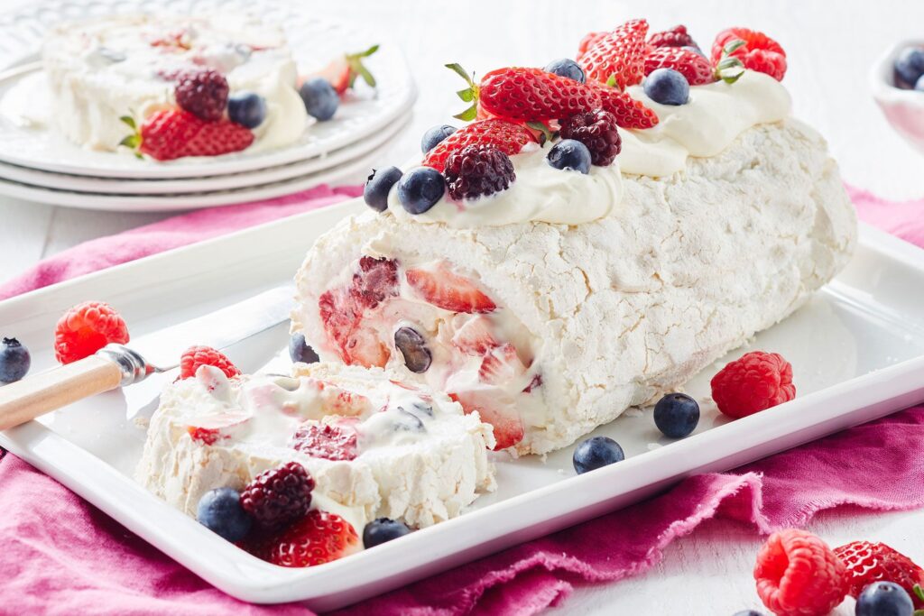 How to Make Strawberry Sumac Rolled Pavlova