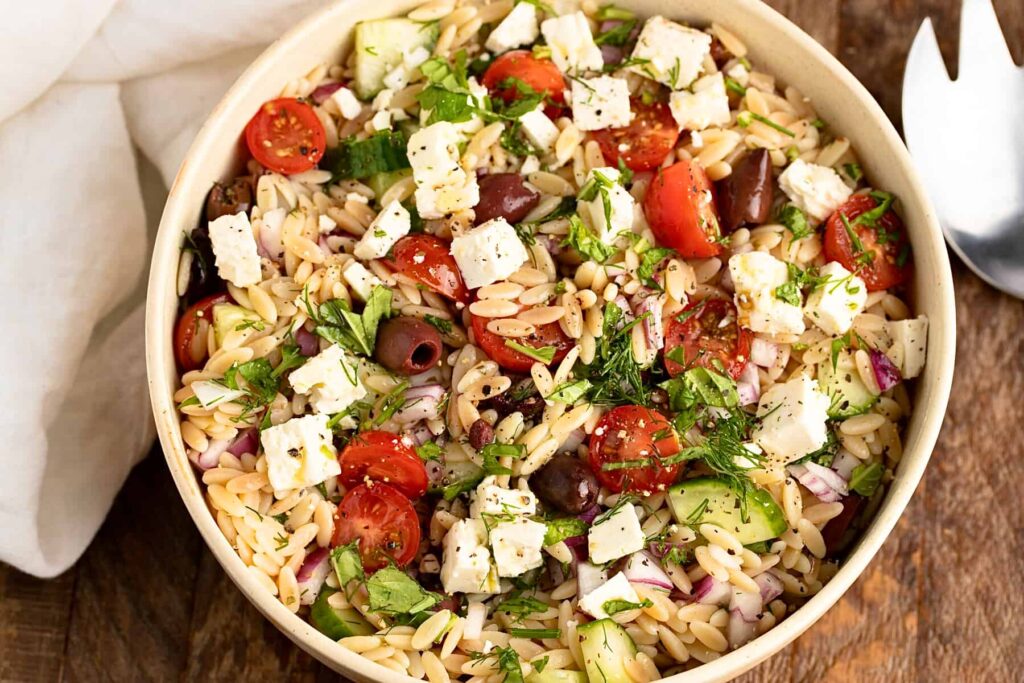 Roasted Greek Salad With Orzo Brings Mediterranean Flavor