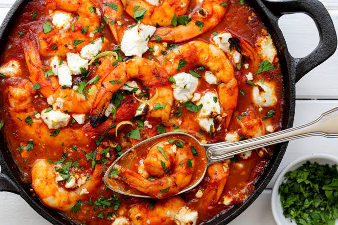 Prawn and Feta Saganaki Salad With Mediterranean Flavors