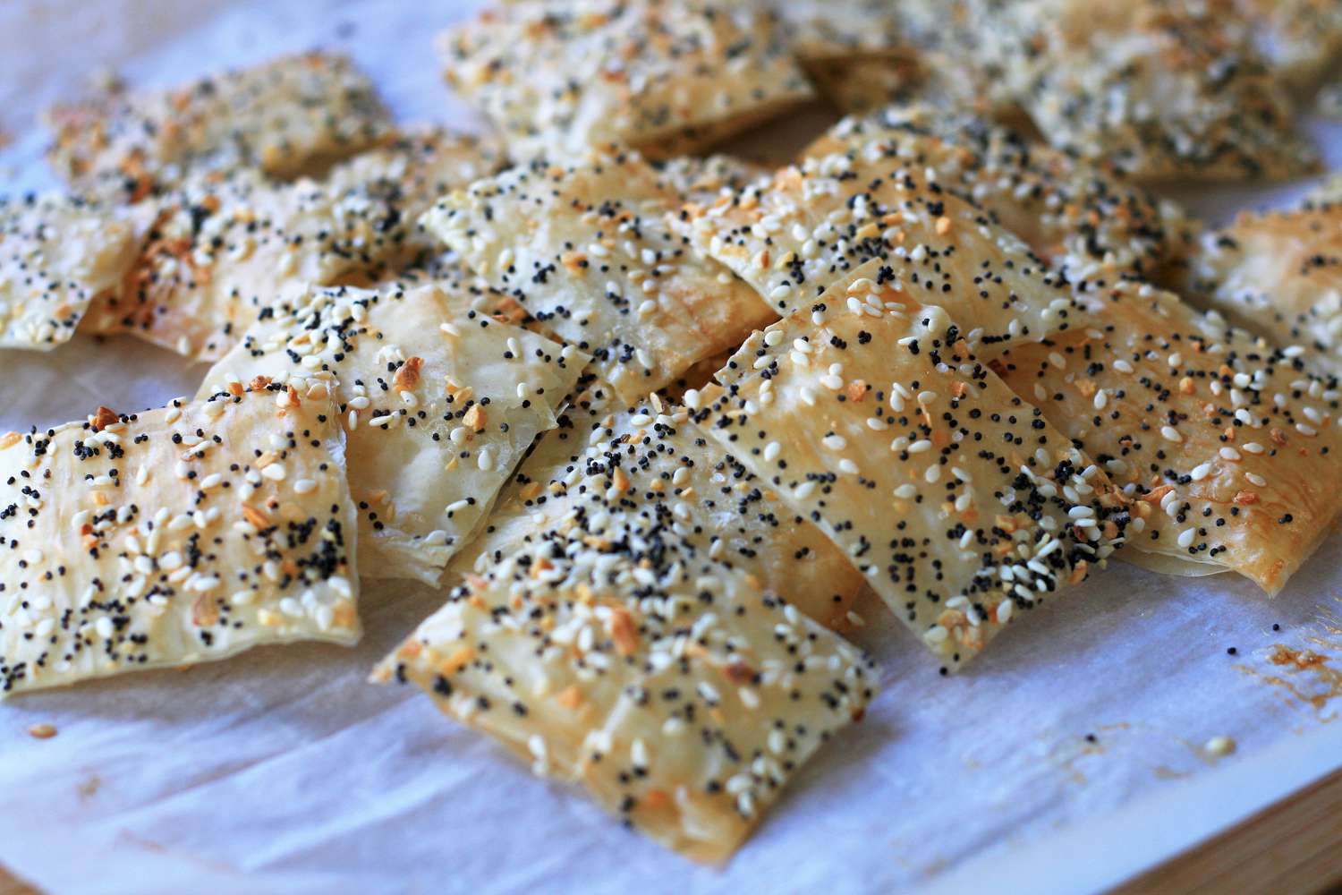 Golden Filo Crackers With Mixed Seeds