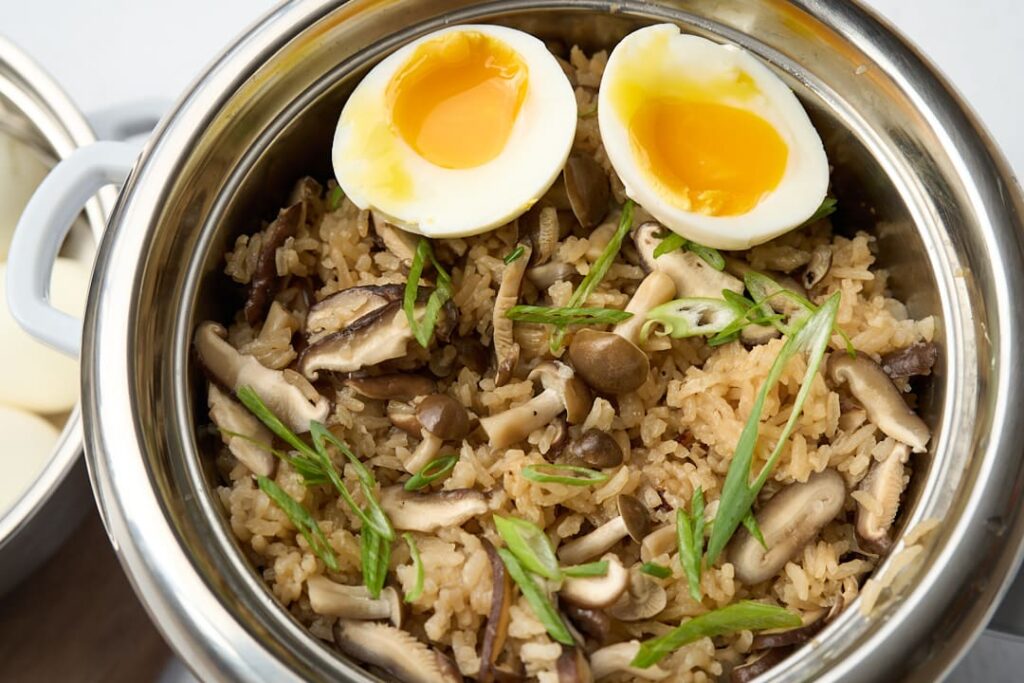 Savory Mushroom Claypot Rice