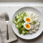 Quick Cucumber Rice With Fudgy Eggs