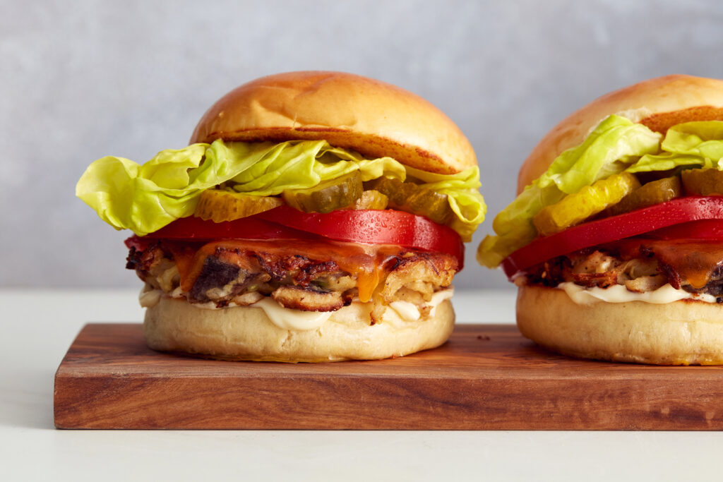 Oyster Mushroom Burgers With Spiced Cabbage