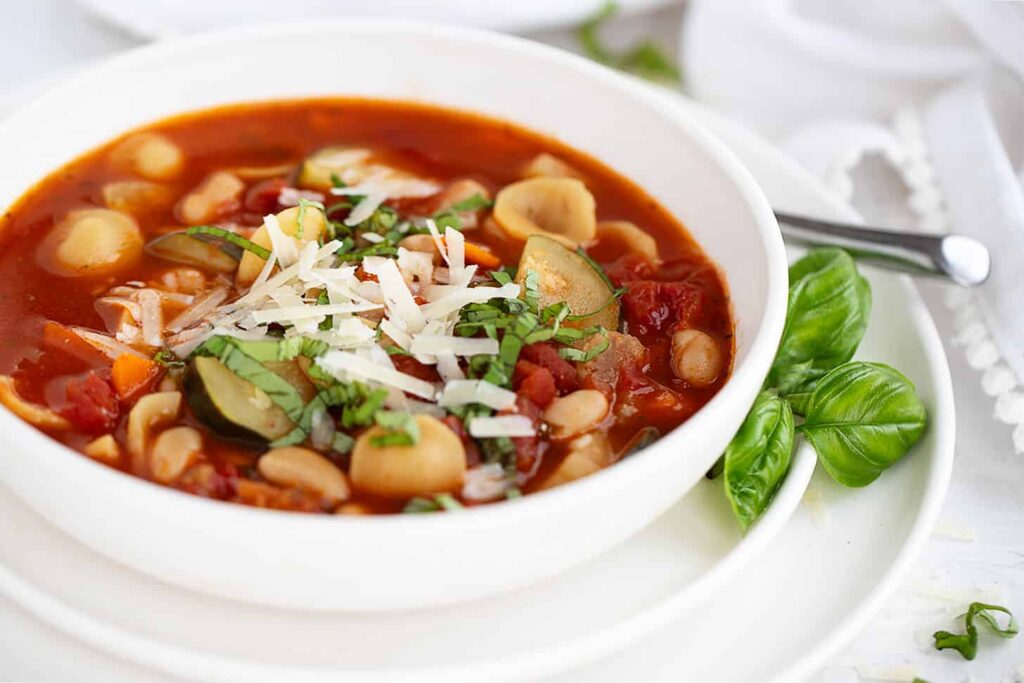 Vegetable Summer Minestrone With Pesto